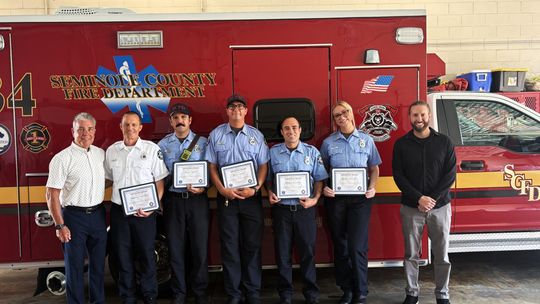 SCFD honors Dentist & Firefighters for Lifesaving Actions