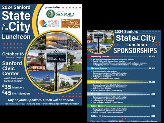  2024 State of the City Luncheon Oct. 16 at Sanford Civic Center