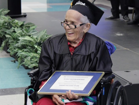 95-Year-Old Sanford Resident Zillersteen Bellamy Awarded Her Honorary GED
