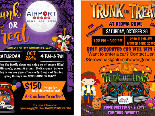 Aloma Bowl, Airport Lanes to host Trunk or Treat Events
