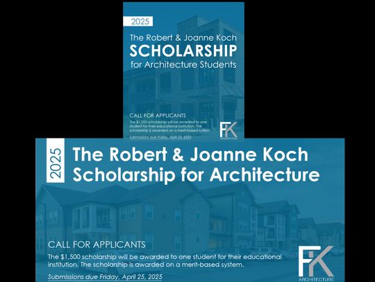  Applications Open for FK Architecture’s Annual Robert & Joanne Koch Scholarship for Architecture Students                                                                        