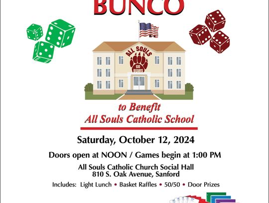 Bunco to benefit All Souls Catholic School