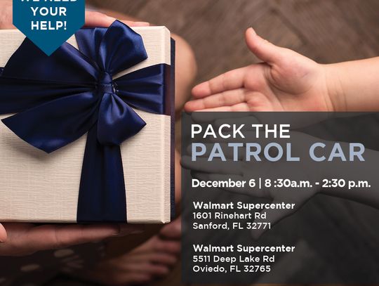 Dec. 6 - Pack the Patrol Car with Toys