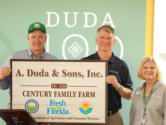DUDA honored by State Leaders for 100 Years in Agriculture