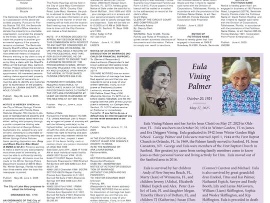 Eula Palmer Obituary