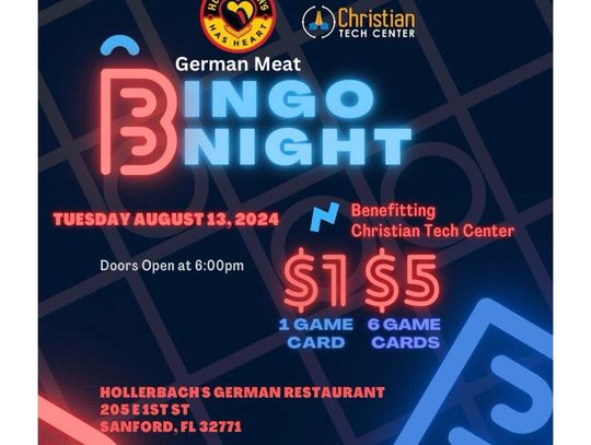 Hollerbach’s Bingo Night to benefit Christian Tech Center 