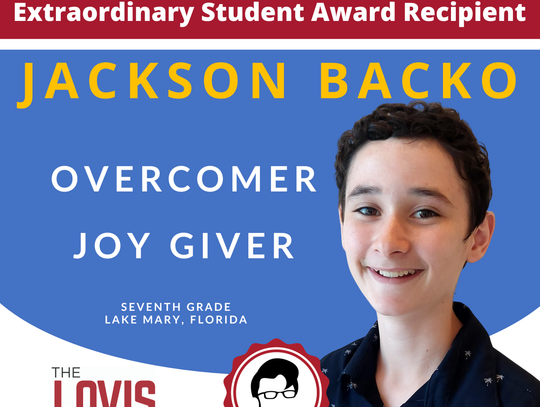 Jackson Backo Receives the 2026 Lovis Extraordinary Student Award for Compassion and Supporting Others