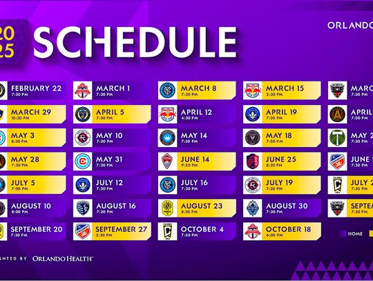 Orlando City SC announces 2025 regular-season schedule