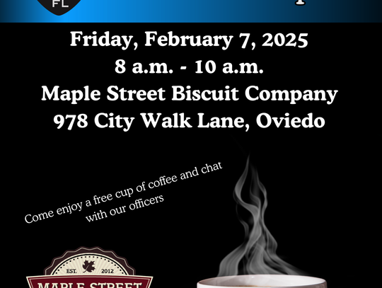 Oviedo Police Department invites you to Coffee with a Cop