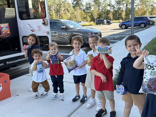 Primrose Schools donated Canned Goods during Holidays