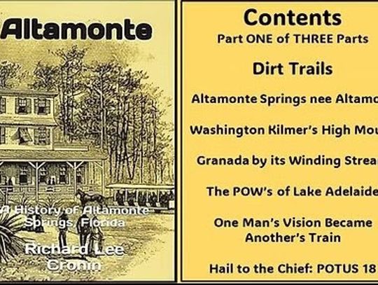    Rick Cronin to Speak on Newly Published Altamonte History Book  at SCHS 1st Quarterly Meeting of 2025