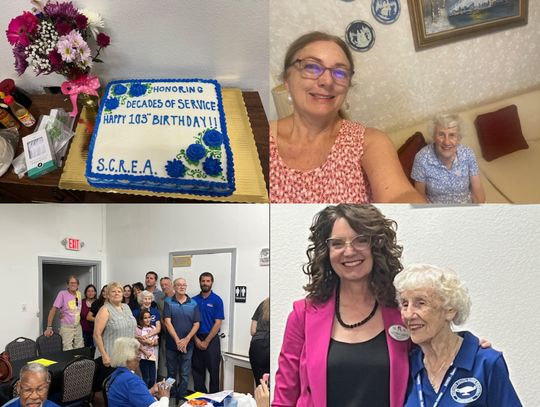 Sanford Mayor, Art Woodruff & Retired Educators Association honor Doris Duxbury 