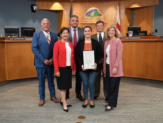 Seminole County Commissioners proclaim U.S. Air Force Cadet, Kathy Coraliza, Veteran of the Month