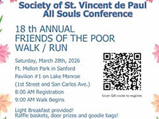 Society of St. Vincent de Paul Invites Community to 18th Annual Friends of the Poor Walk in Sanford