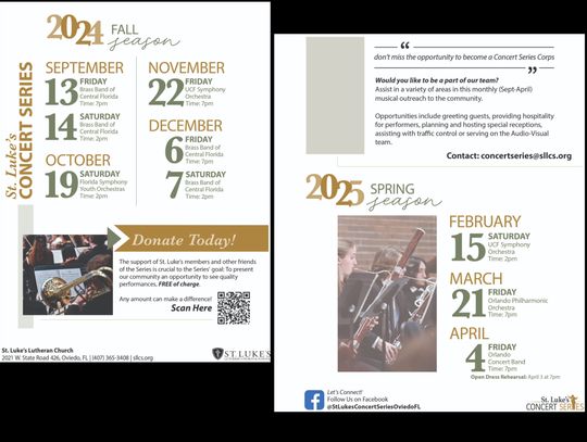     St. Luke’s Concert Series Fall Season 2024 to 2025 