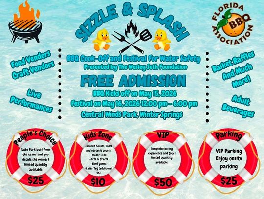The Wesley Seth Foundation hosting its 2nd Annual Sizzle & Splash BBQ Cook-Off and Festival
