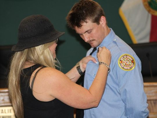 Two New Firefighters Pinned in Oviedo