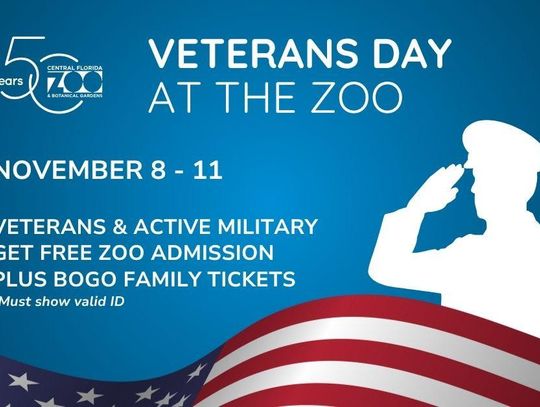 Veterans, active military to receive free admission to Central Florida Zoo in honor of Veterans Day