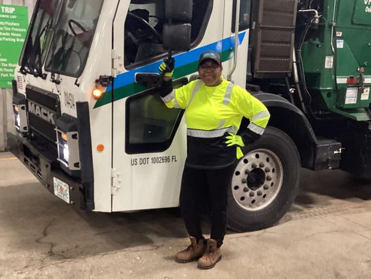  Women of Waste Pro Patricia Aldridge Automatic Side Load Residential Driver