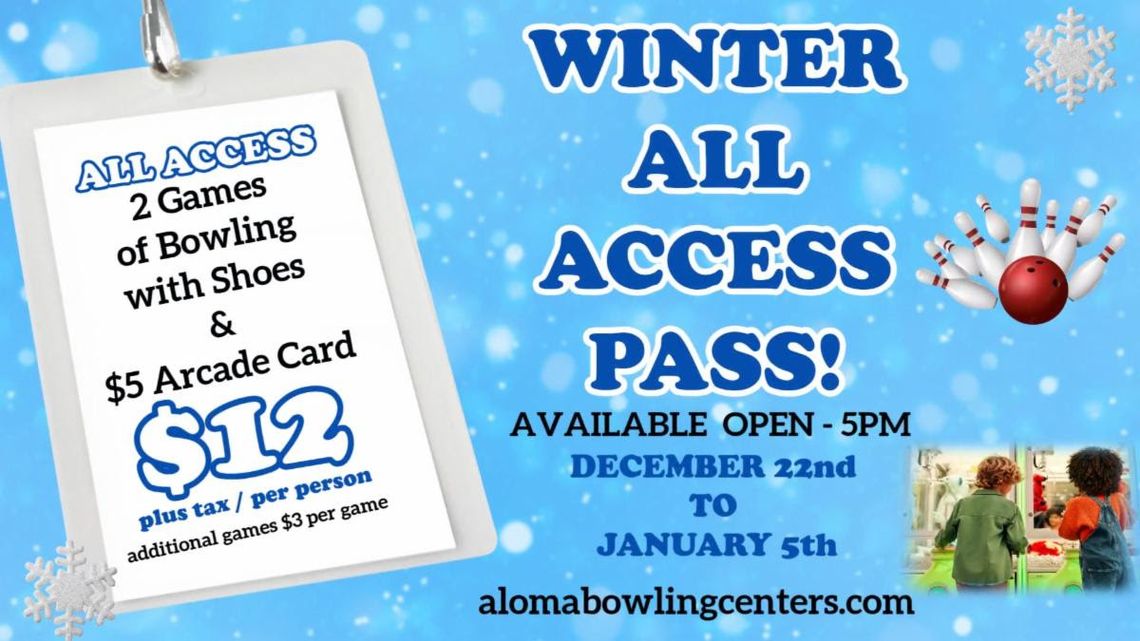 Aloma Bowling Centers offer Winter All Access Pass during school break