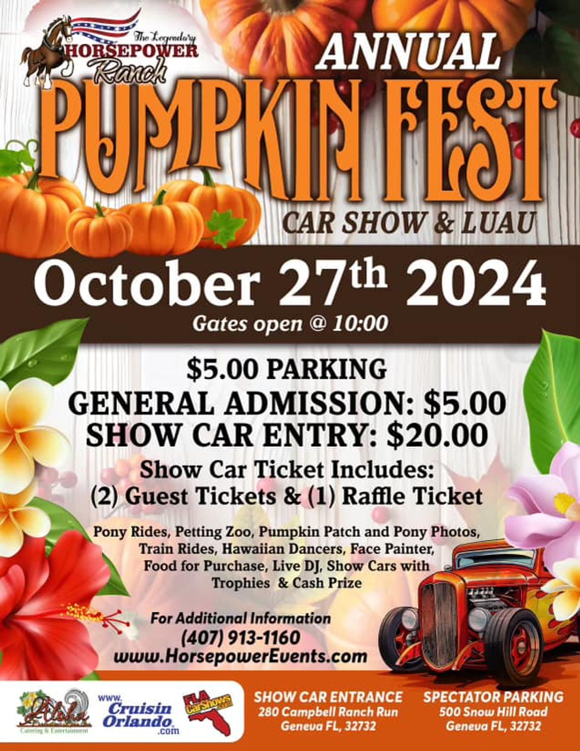 Annual Pumpkin Fest, Car Show & Luau Annual Pumpkin Fest, Car Show & Luau