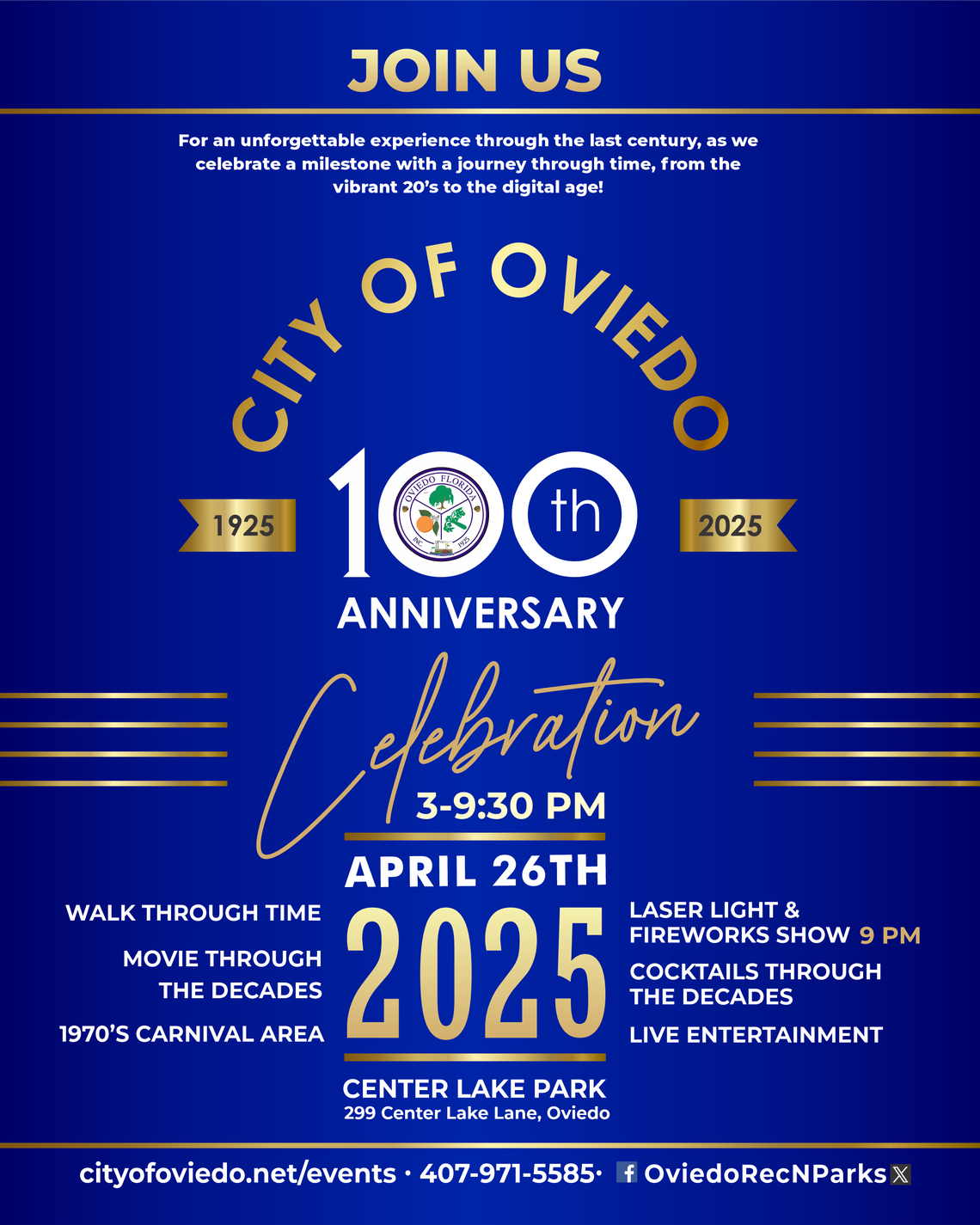 City of Oviedo to Celebrate 100 Years with Grand Centennial Festival City of Oviedo to Celebrate 100 Years with Grand Centennial Festival