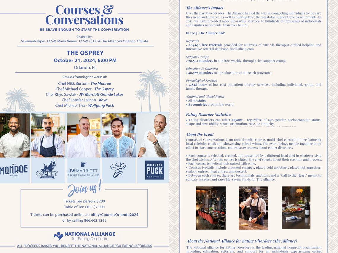 Courses & Conversations to benefit Alliance for Eating Disorders Courses & Conversations to benefit Alliance for Eating Disorders