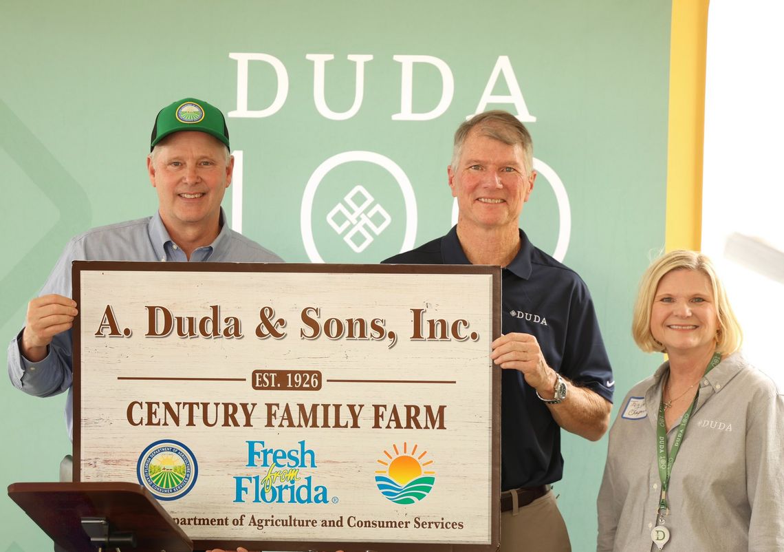 DUDA honored by State Leaders for 100 Years in Agriculture