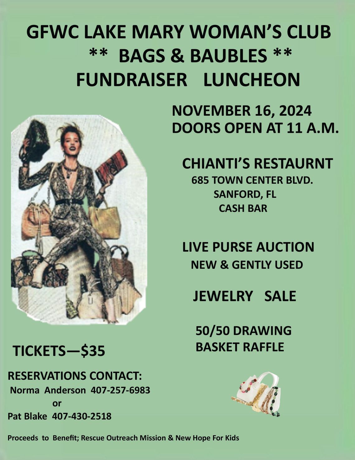 GFWC Lake Mary Woman’s Club Bags & Baubles Fundraiser GFWC Lake Mary Woman’s Club Bags & Baubles Fundraiser