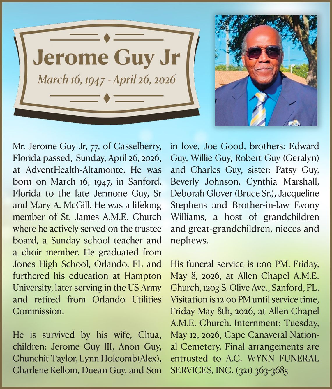 Jerome Guy Jr. Obituary