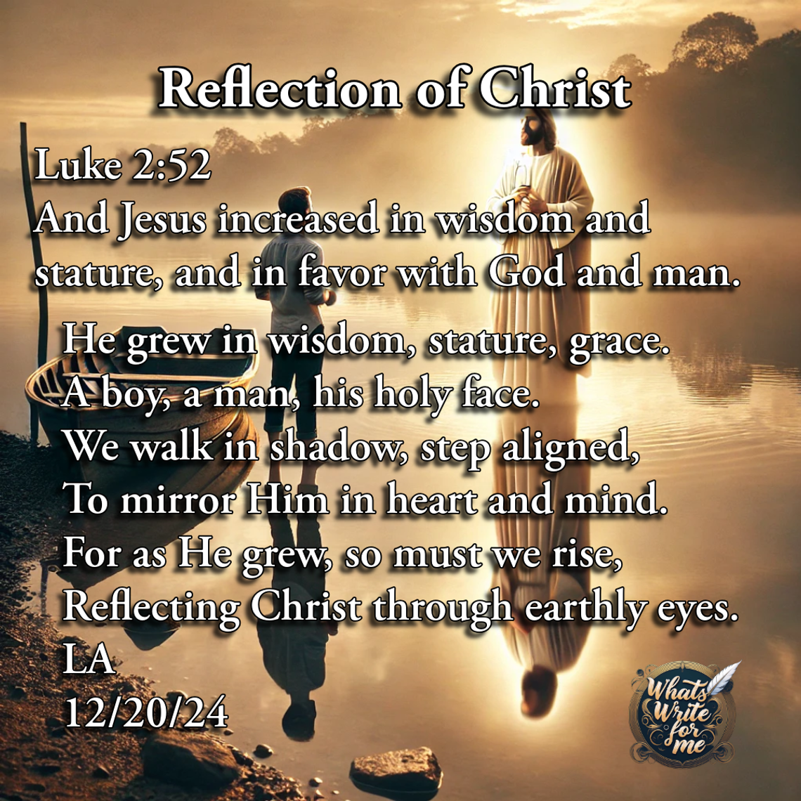 Lewis Alexander Poem - Reflection of Christ Lewis Alexander Poem - Reflection of Christ