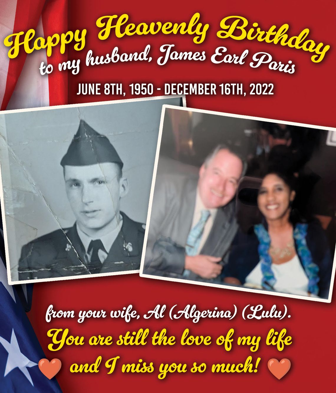 Memorial for James Earl Paris Memorial for James Earl Paris