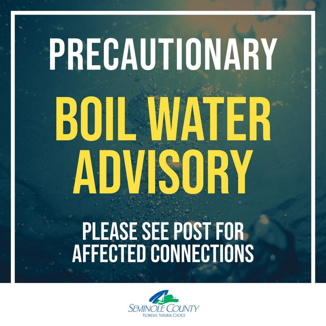 PRECAUTIONARY BOIL WATER NOTICE: