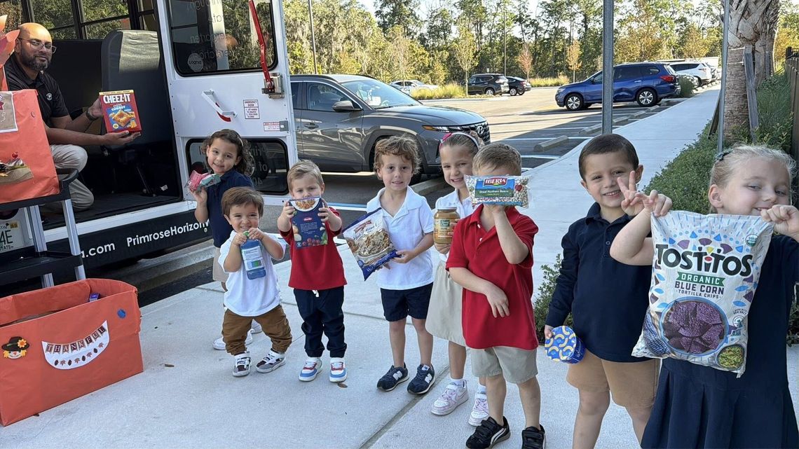 Primrose Schools donated Canned Goods during Holidays