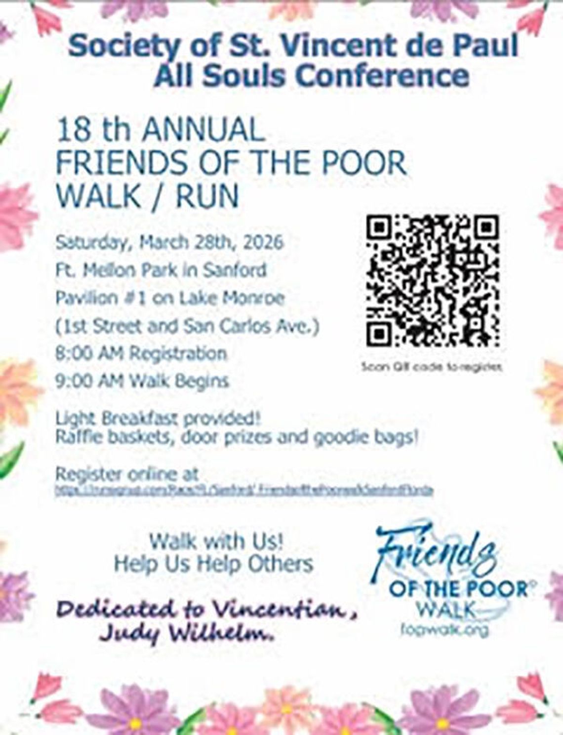 Society of St. Vincent de Paul Invites Community to 18th Annual Friends of the Poor Walk in Sanford