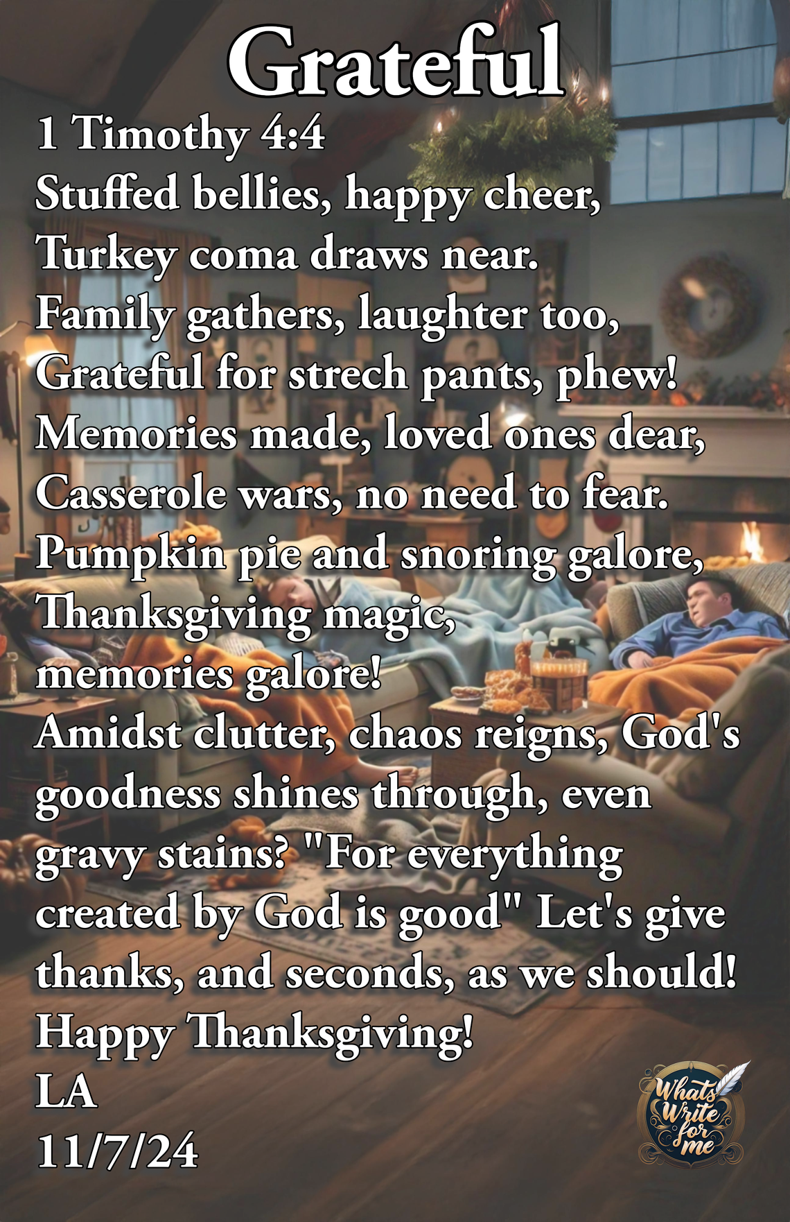 Thanksgiving Poem “Grateful” by Lewis Alexander Thanksgiving Poem “Grateful” by Lewis Alexander