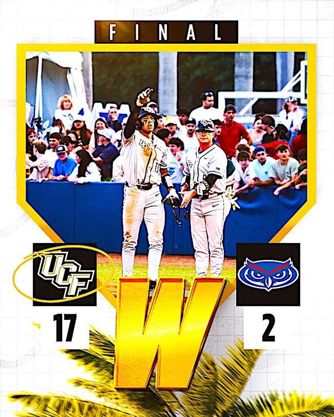UCF baseball routs FAU, 17-2, for third consecutive win
