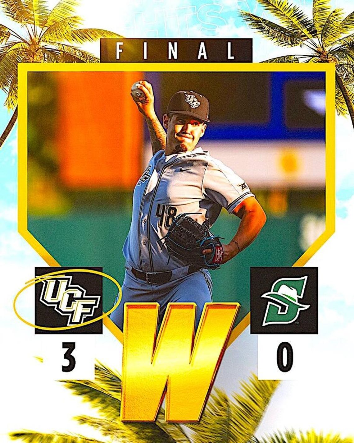 UCF baseball shuts out Stetson, 3-0, at Conrad Park