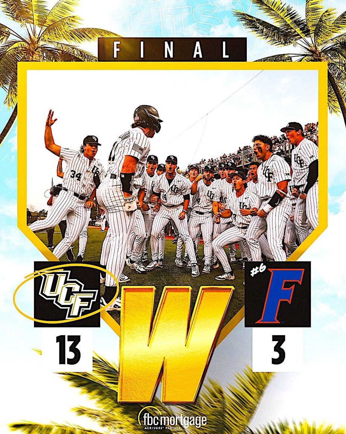 UCF baseball whips No. 6 Florida before historic crowd