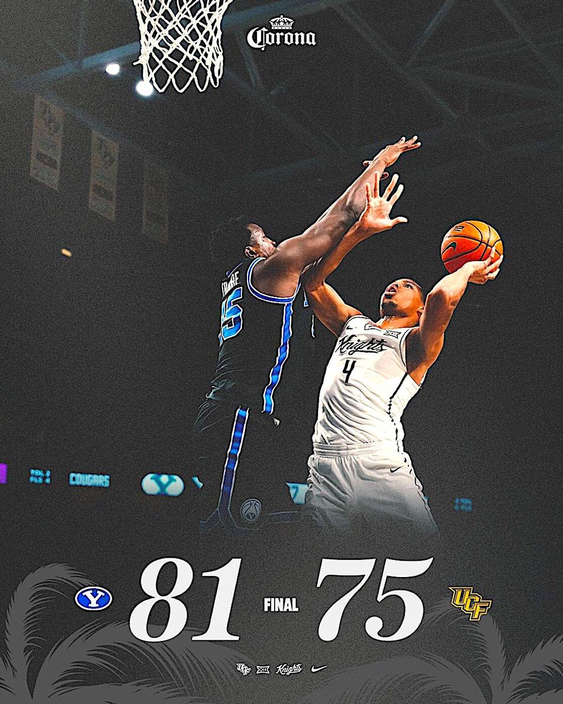 UCF men’s basketball edged by BYU, 81-75