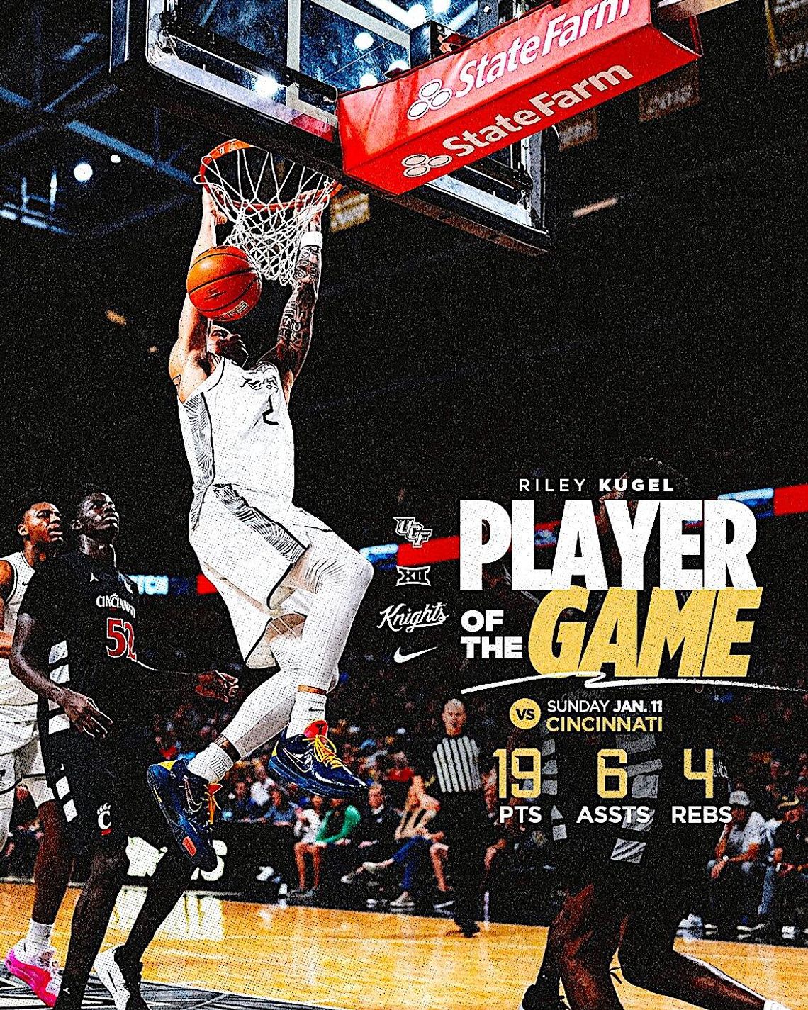 UCF men's basketball holds off Cincinnati for 73-72 win