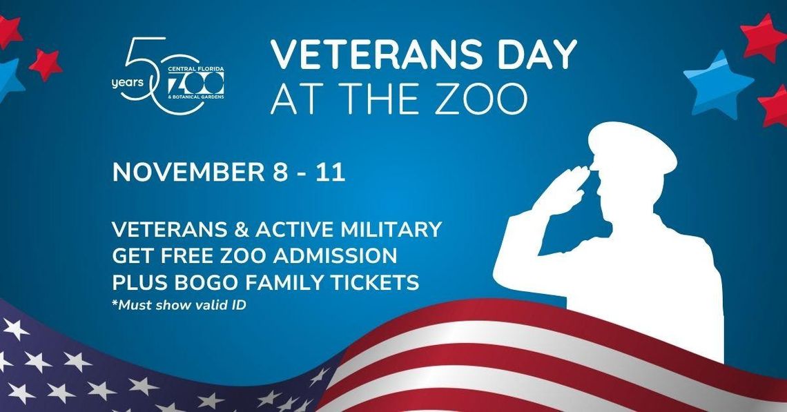 Veterans, active military to receive free admission to Central Florida Zoo in honor of Veterans Day