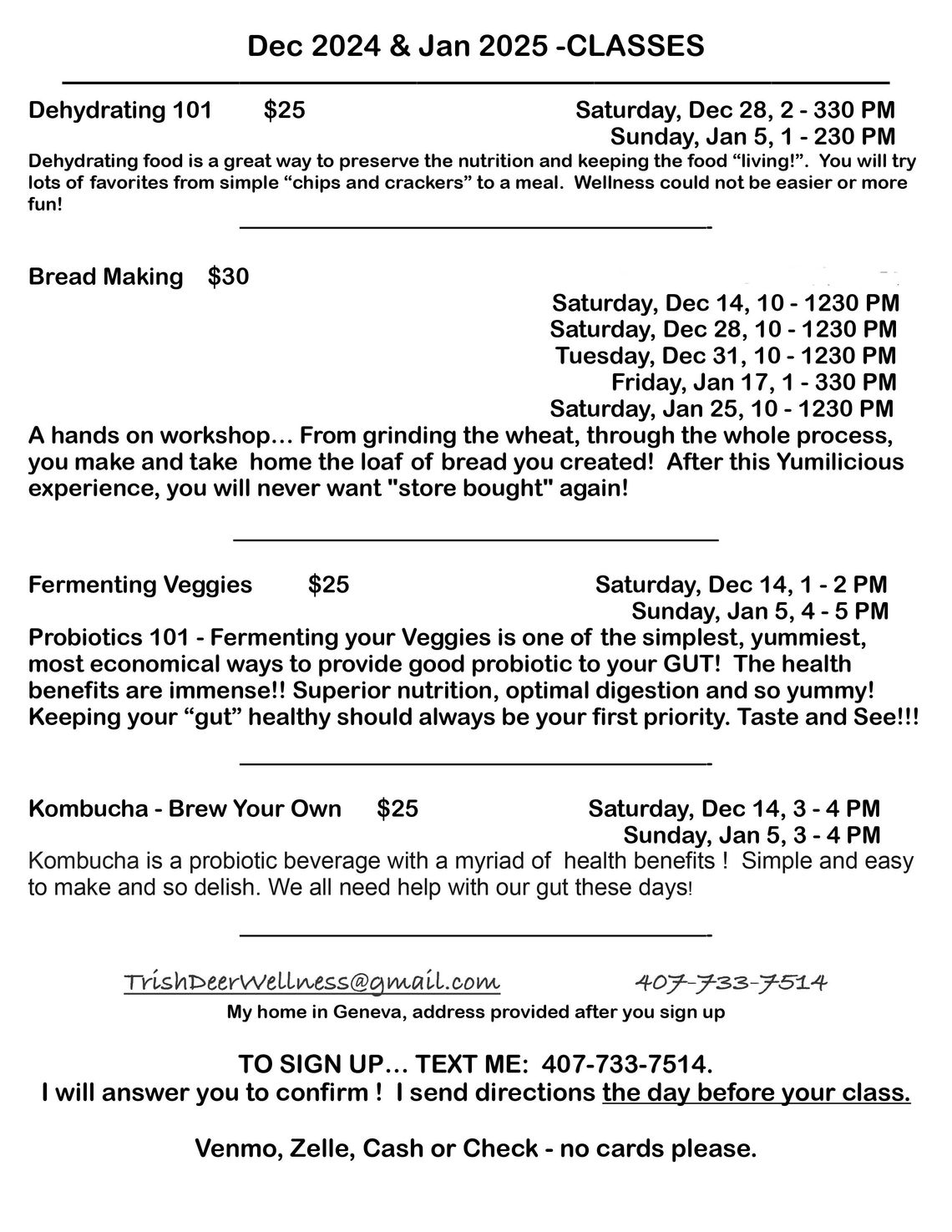  Wellness Classes offered