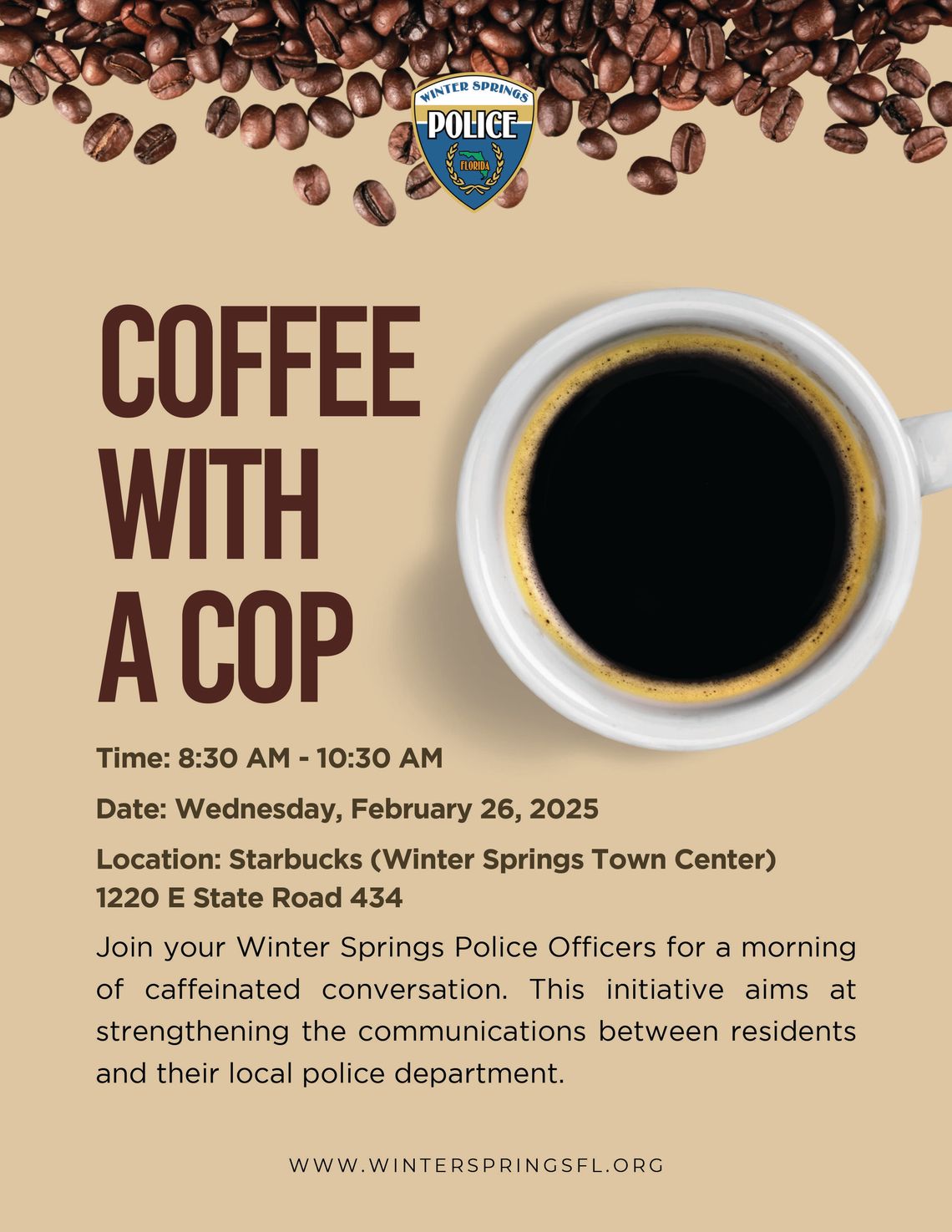   Winter Springs Police Department -  "Coffee with a Cop"